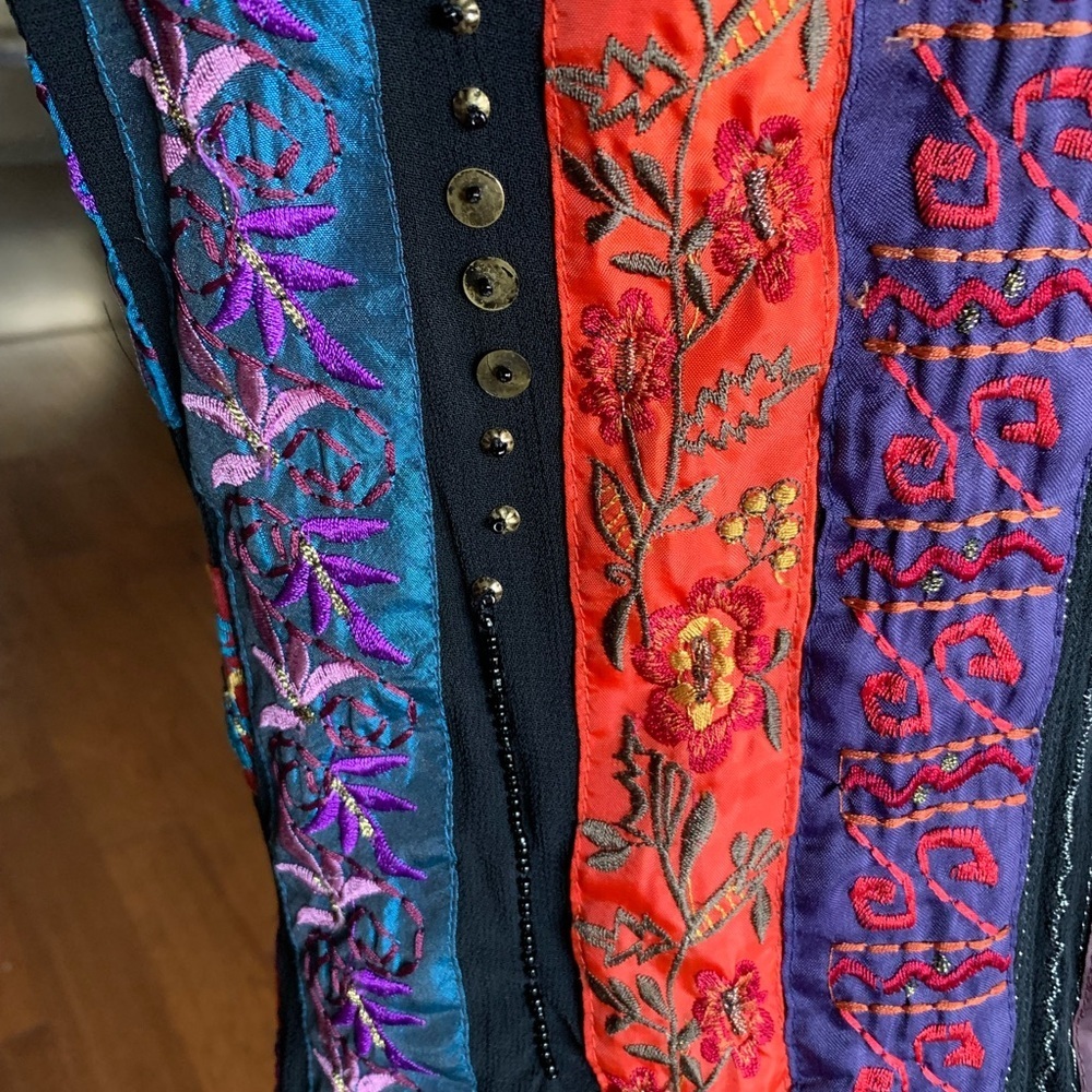 Chico’s 90’s Embroidery Patchwork Jacket‎ - image 5